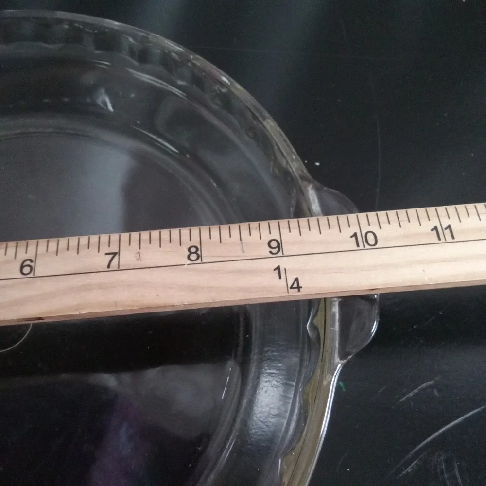 Vintage Pyrex 229 Clear Glass 9 Inch Scalloped Rim Pie Plate with Tab Handles